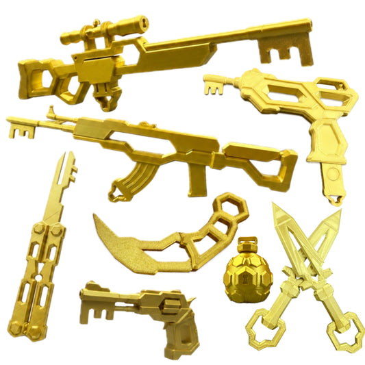 MEGA ZESTAW Roblox Rivals 8x Broni Z Gry + Key Uzi Keynade + GRATIS | Złoty